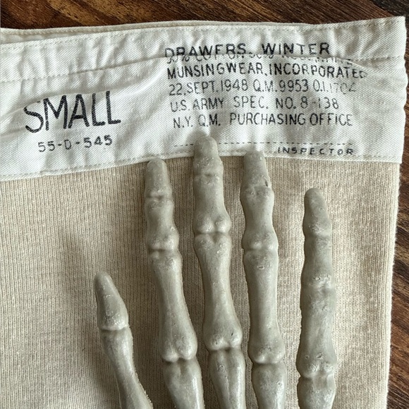 Vintage 40's WWII Era US Army Thermal Underwear Wool Cotton Blend ~ Size Small - Picture 4 of 6